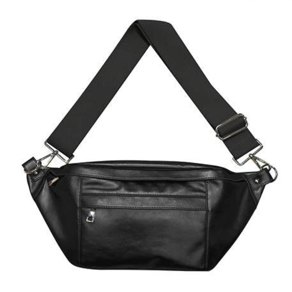 Pretty Simple Women's Marley Matte Black Oversized Bum Bag - Picture 2 of 5